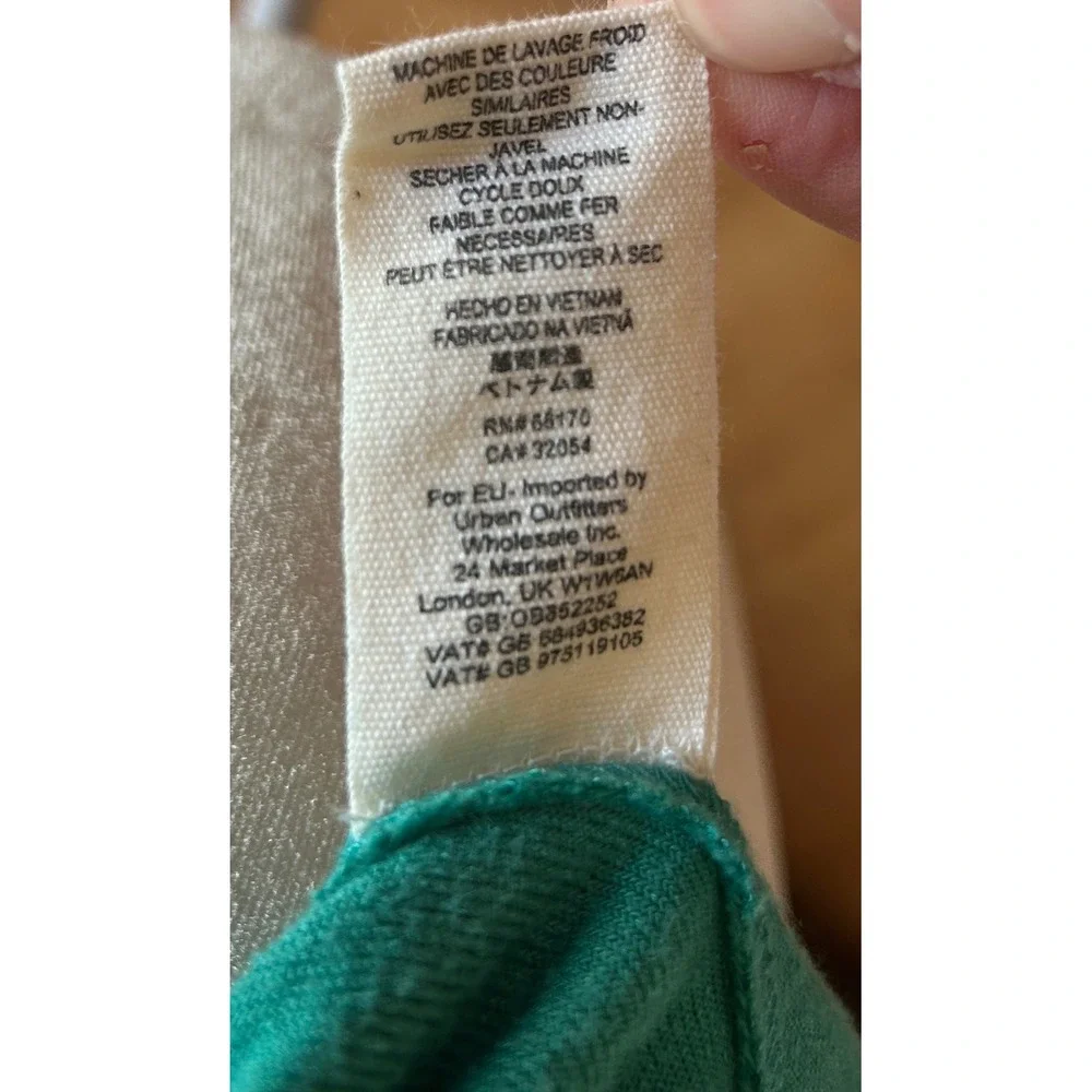 Free People We The Free Pullover‎ Crushed Velvet M Teal Green Excellent Boho